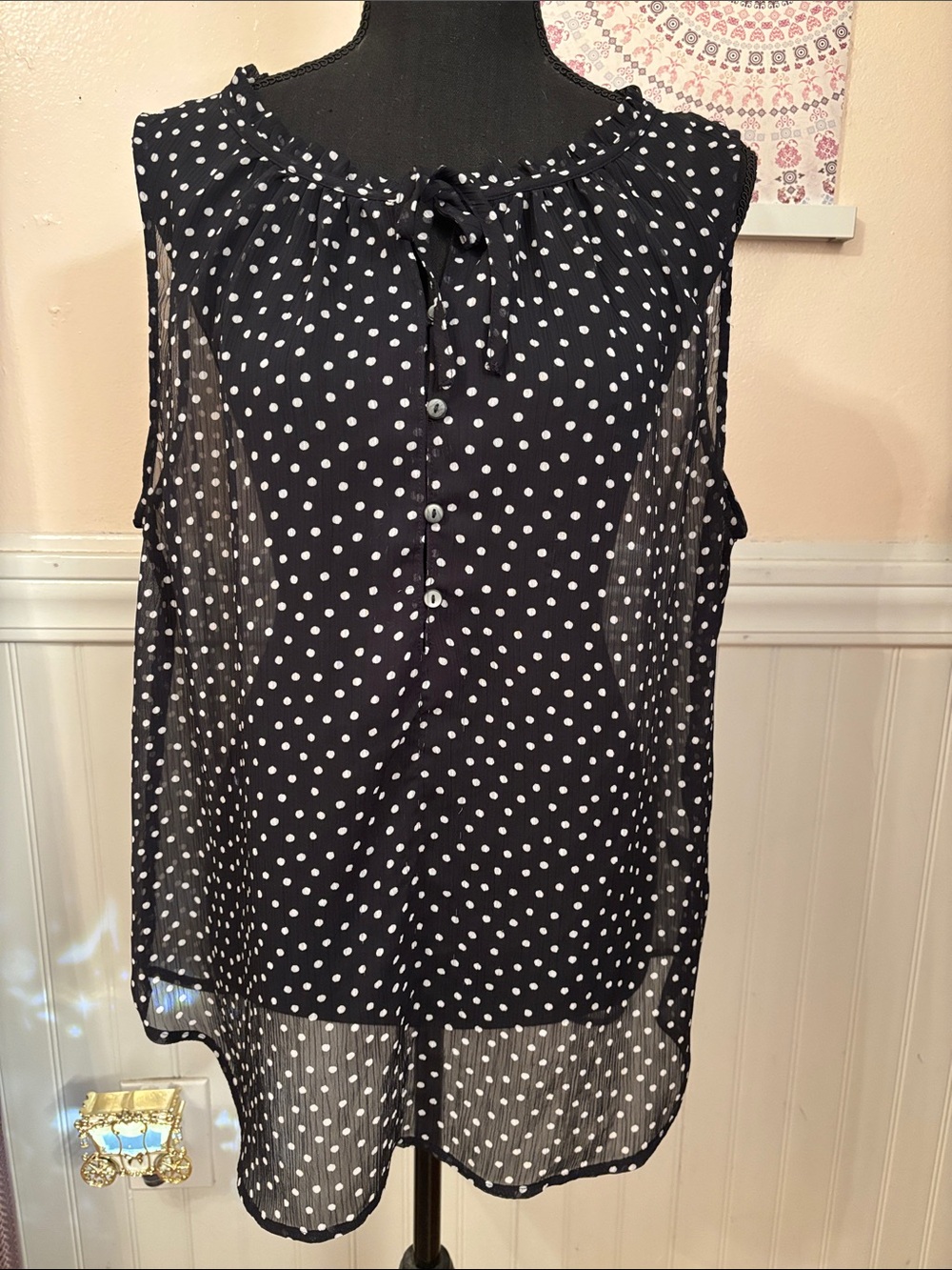 Sleeveless Black Polka Dot Blouse - Classic Women’s Top